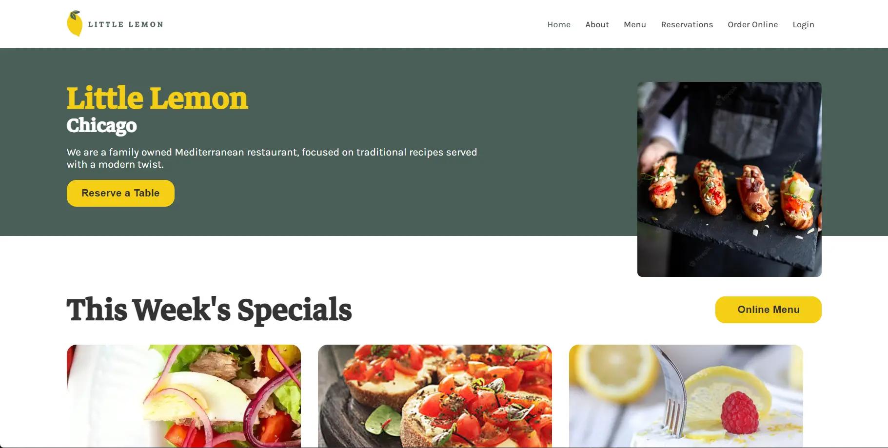 Little Lemon - A Restaurant Website